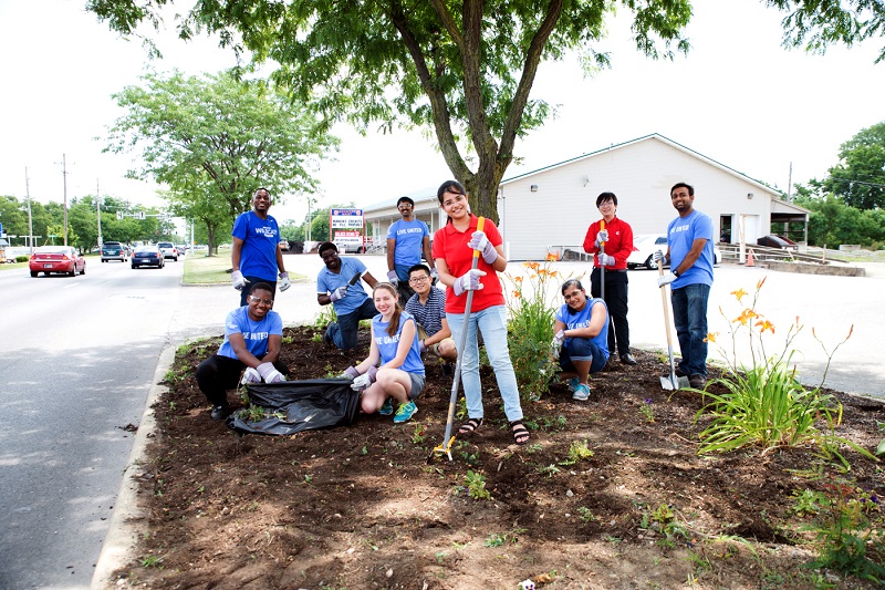 Cummins' employees on a community work project in Columbus, Indiana.