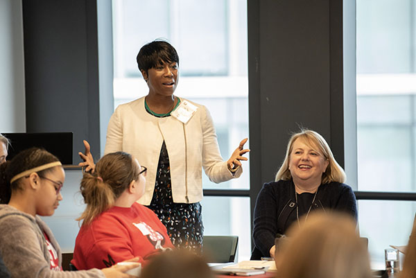 Cummins leader speaking to young women