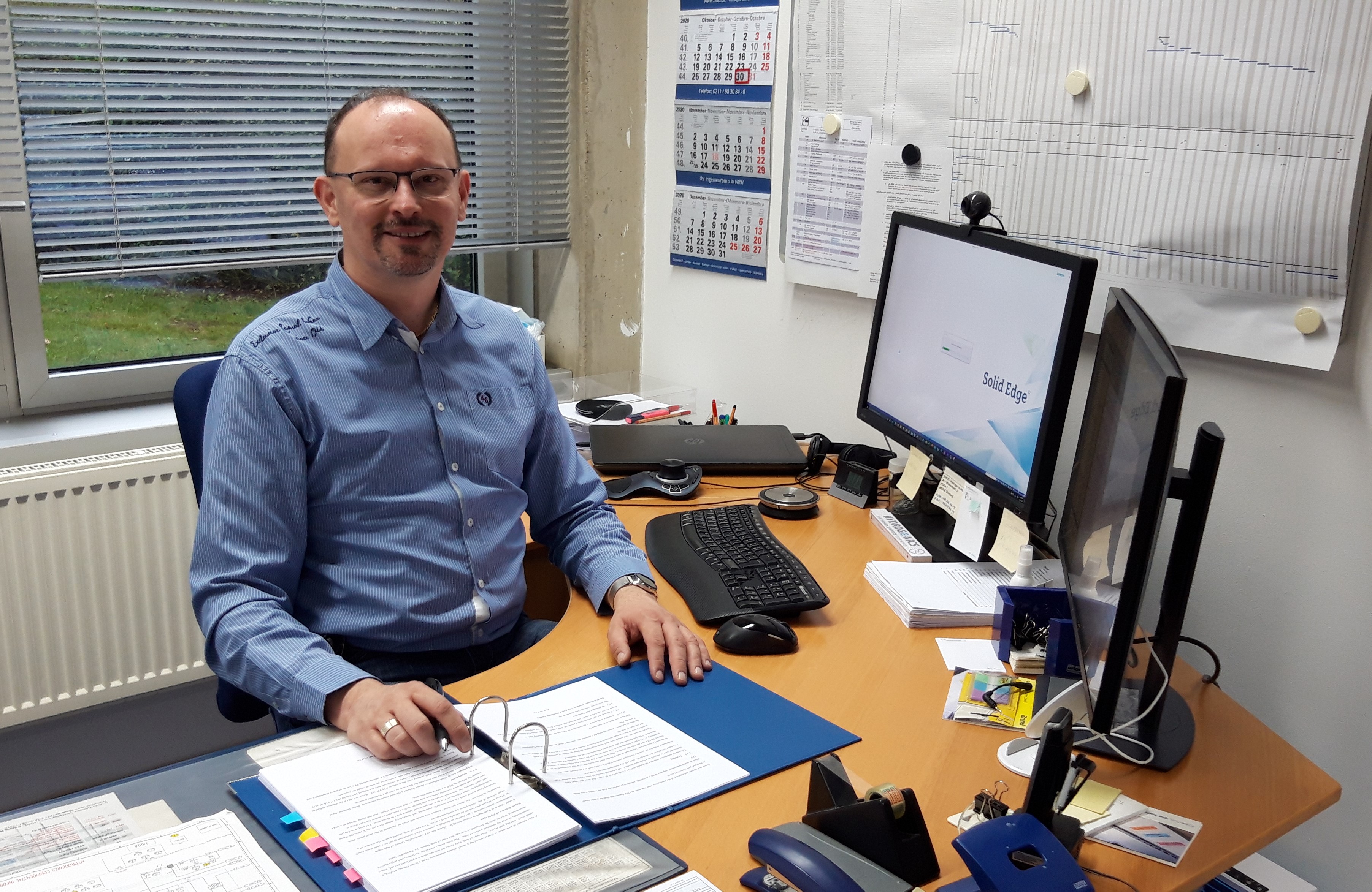 Daniel at his desk