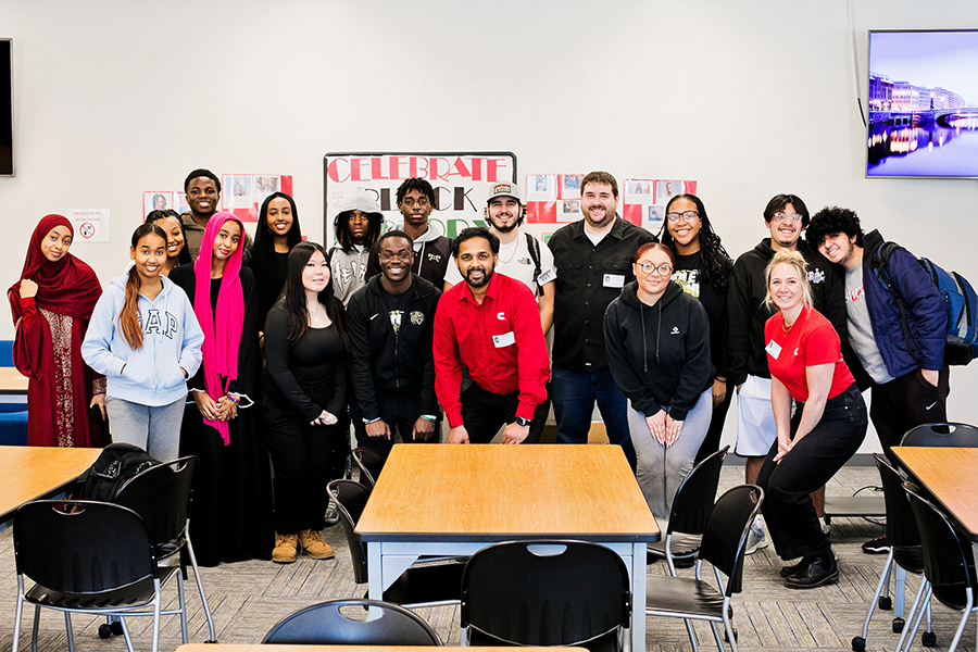 Cummins employees educating students about Data Centers