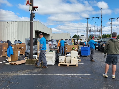 The Jamestown Engine Plant Recycling Day drew big crowds in 2022.