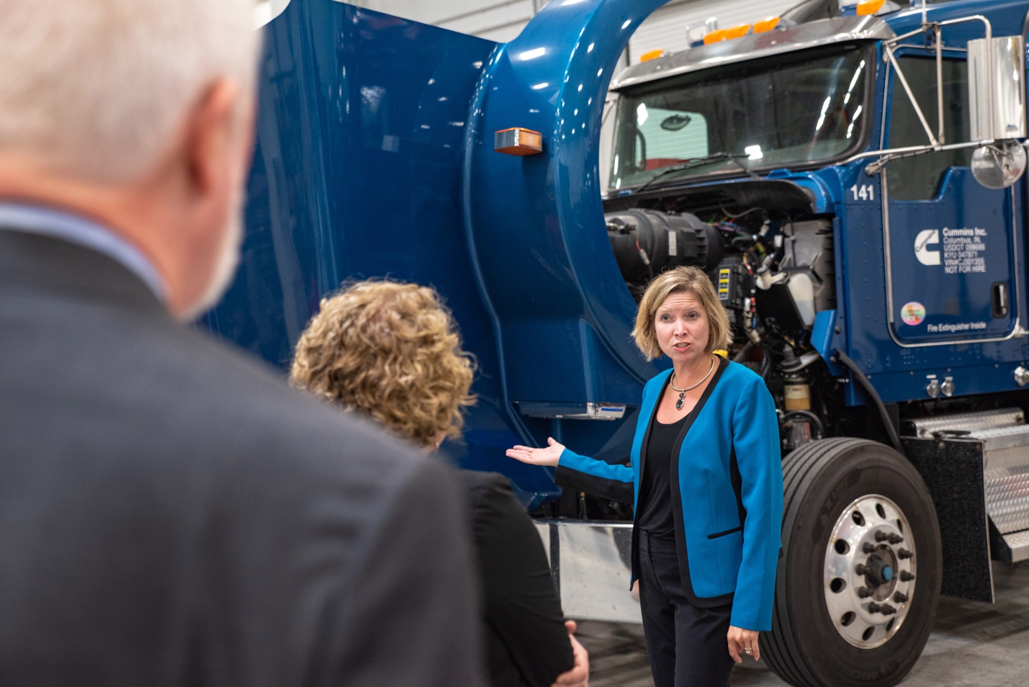 Jen Rumsey showcasing Cummins product