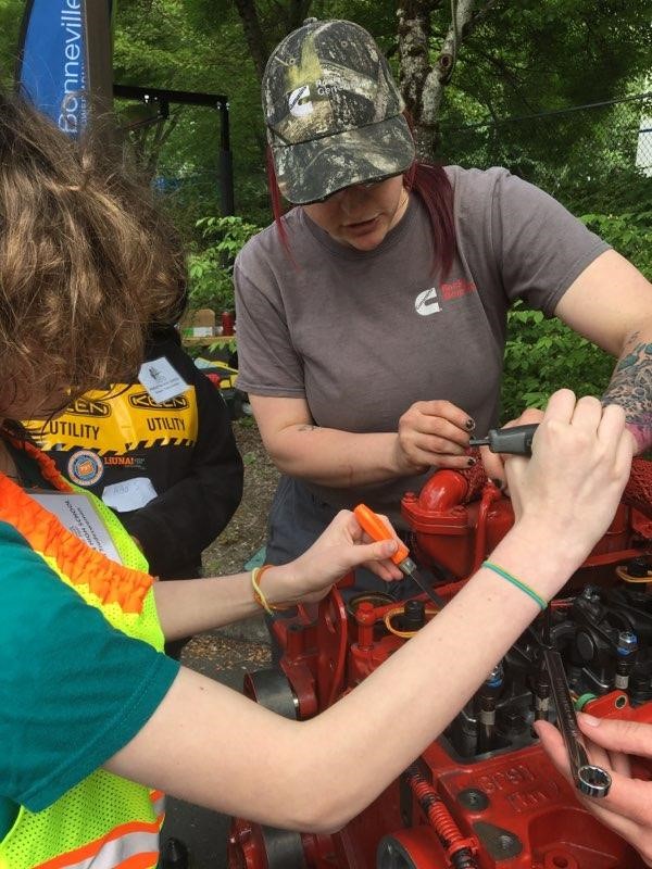 Angeline at a tradeswomen's career fair